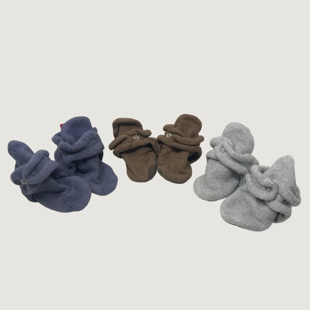 Zutano Bootie Bundle Unisex 12M 18M Baby Multi Color Fleece Organic Cotton Snaps